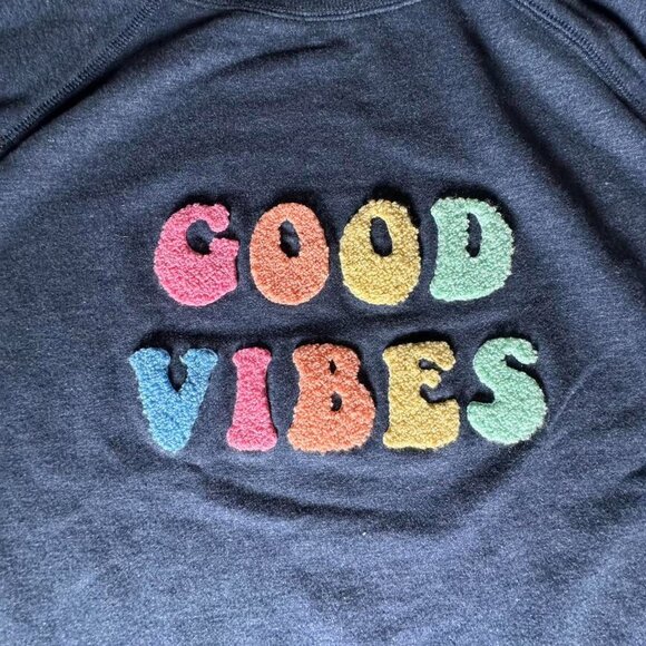 Wildfox Women's Good Vibes Oversized Sweatshirt Sz Large Blue - Picture 4 of 7